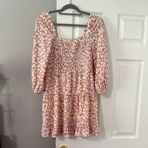 Floral Smocked Dress - Pink